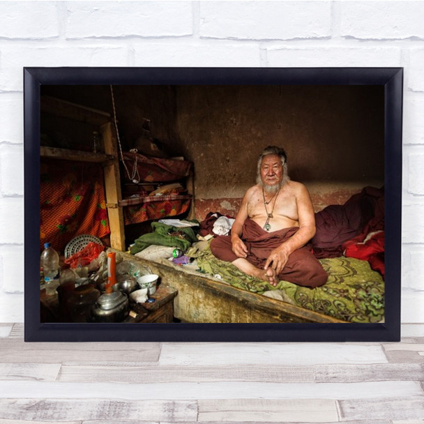 In Retreat The Head Lama Portrait Near Tibet Man Wall Art Print In Retreat The Head Lama Portrait Near Tibet Man Wall Art Print