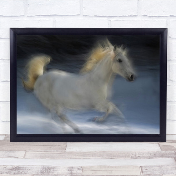 Lipicanka Blur Blurry Motion Horse Horses Animal Wall Art Print