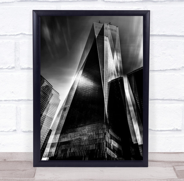 Grattaciel Blurry Black And White Skyscraper Wall Art Print