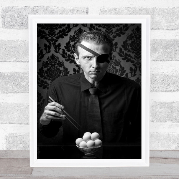 The Eyepatch Self Portrait Chopsticks Eggs Wall Art Print
