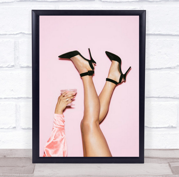 Cheers Peaches Party Fashion Heels Studio Wall Art Print