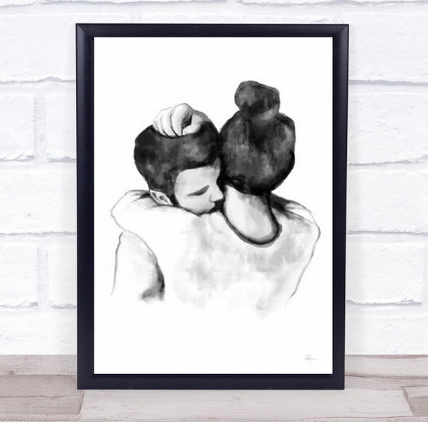 Comfort Hug Love Illustration Watercolour Wall Art Print