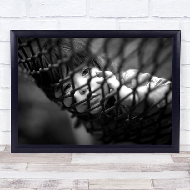 Free Your Mind Little Child Laying On Net Wall Art Print