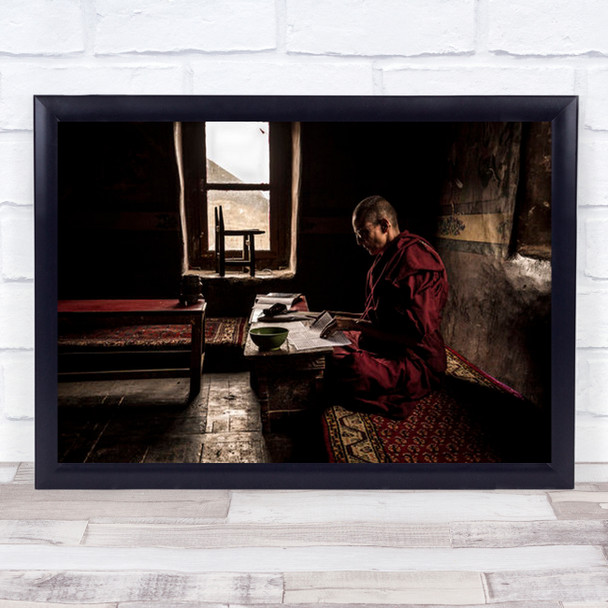 Nun's World Lamayuru Monastery India Monk Wall Art Print