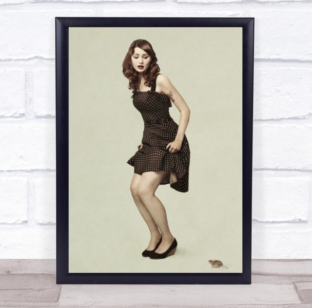Eek A Mouse Pinup Vintage Girl Fear Boom Wall Art Print