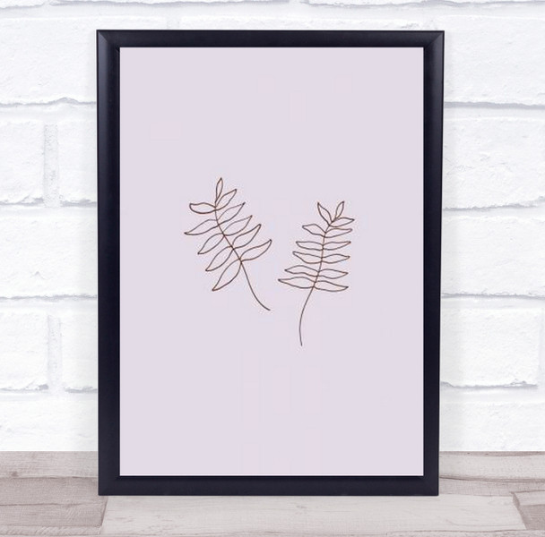 Two Twigs Floral Leaf Plant Illustration Wall Art Print
