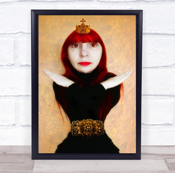 Obscure Head Little Crown X Shaped Arms Wall Art Print