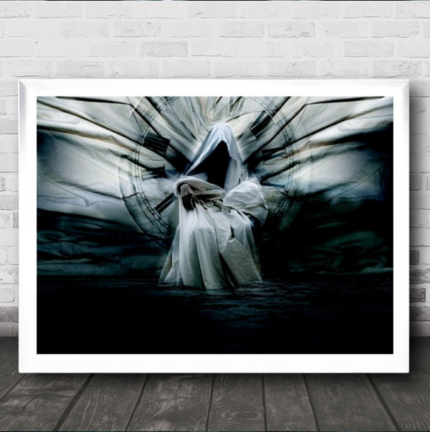 The Time Water White Creepy Man In Robe Wall Art Print