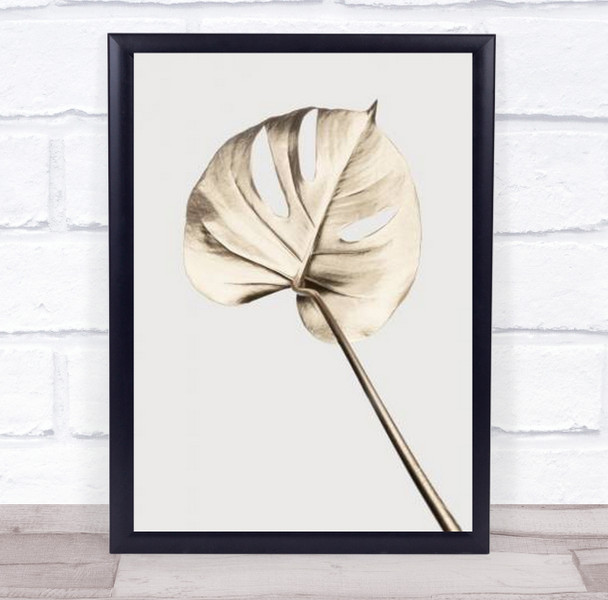 Monstera Gold 05 Leaf Botanical Studio Wall Art Print