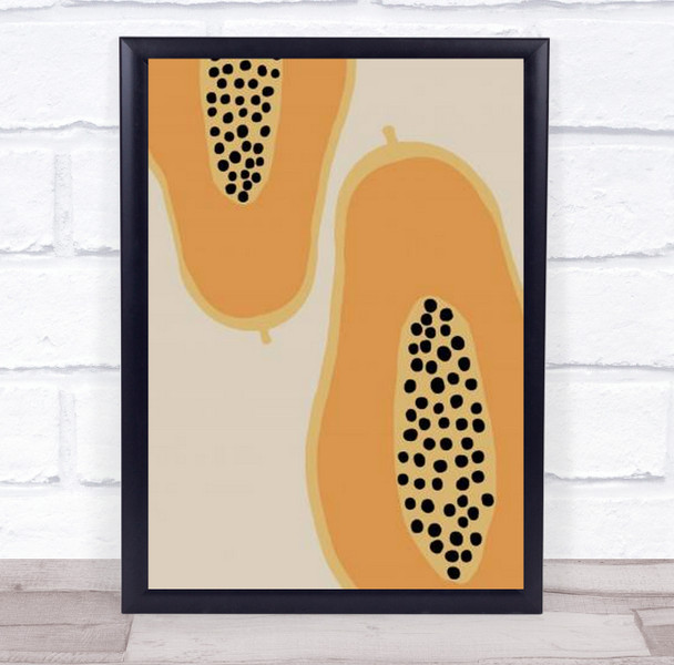 Papaya Fruit Food Illustration Kitchen Wall Art Print