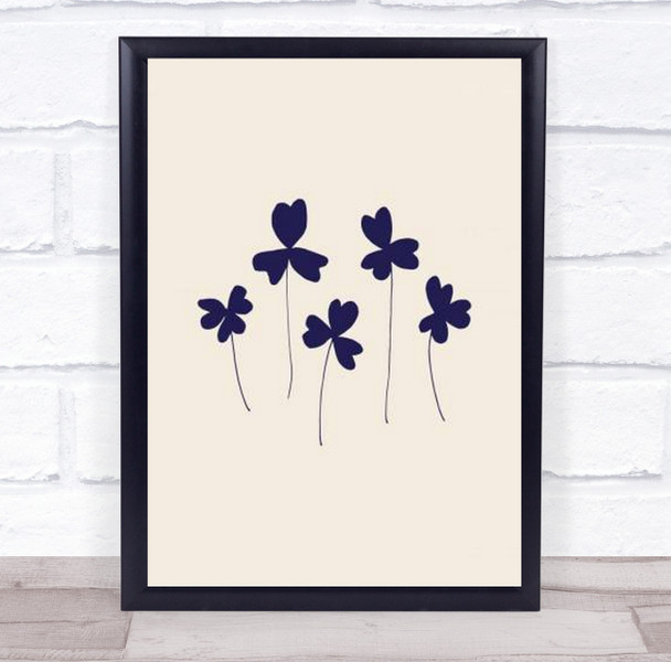 Blue Sorrel Floral Plant Illustration Wall Art Print