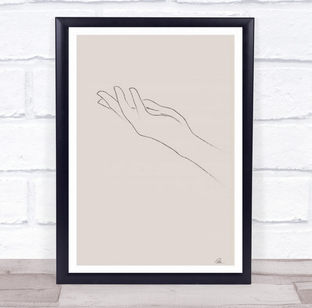 Hand Drawing Illustration Hands Line Art Wall Print