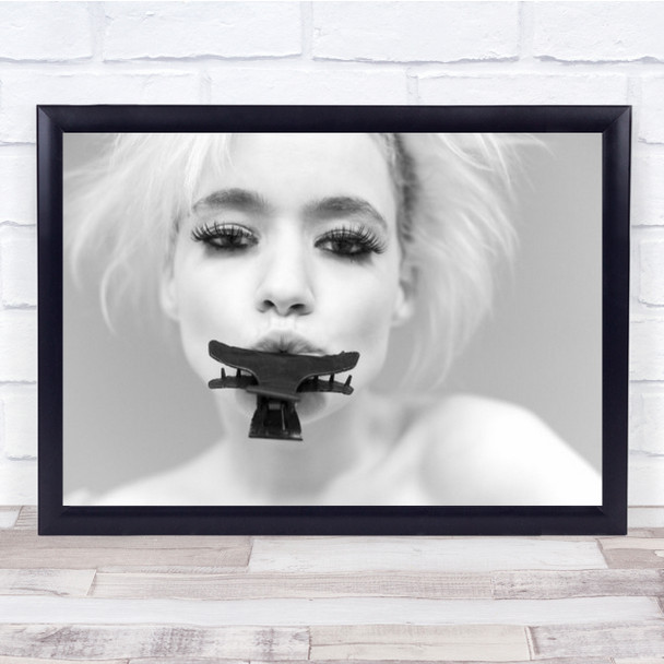 Woman White Netherlands B&W Hairclip Wall Art Print