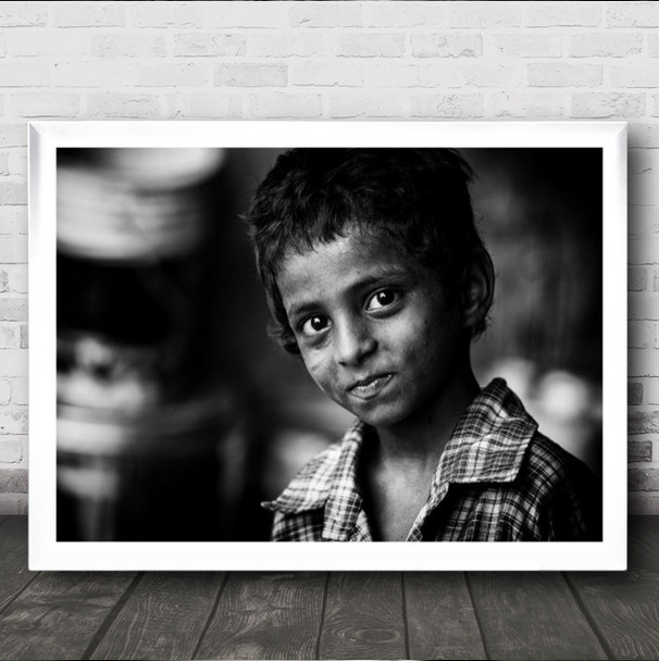 Portraits Little Child Cheeky Smile Wall Art Print