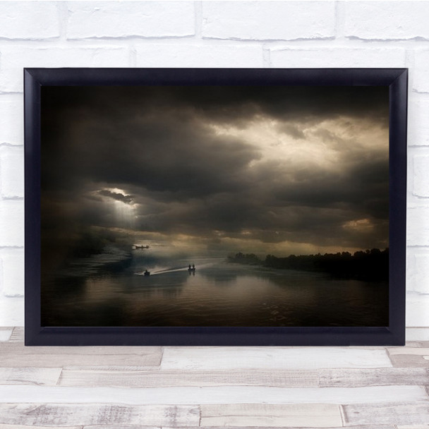 Dreamy Land Landscape Soft Clouds Wall Art Print