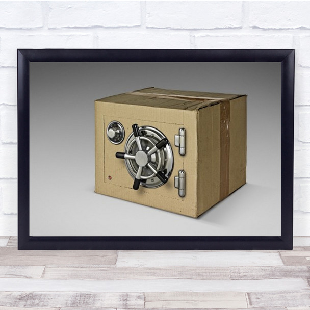 Unlikely Cardboard Box Safe Door Wall Art Print