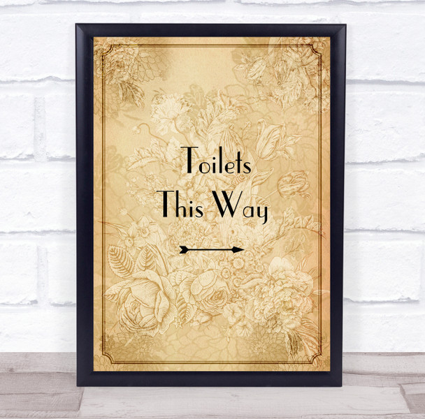 Rustic Border Toilets This Way Right Personalized Event Party Decoration Sign