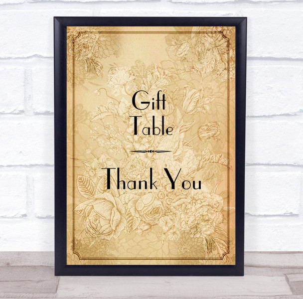 Rustic Border Gift Table Thank You Personalized Event Party Decoration Sign