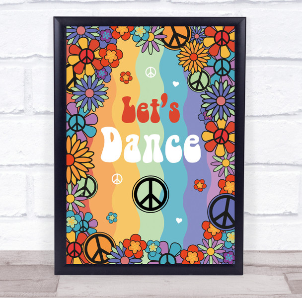 1960 60's Birthday Hippie Peace Let's Dance Personalized Event Party Sign