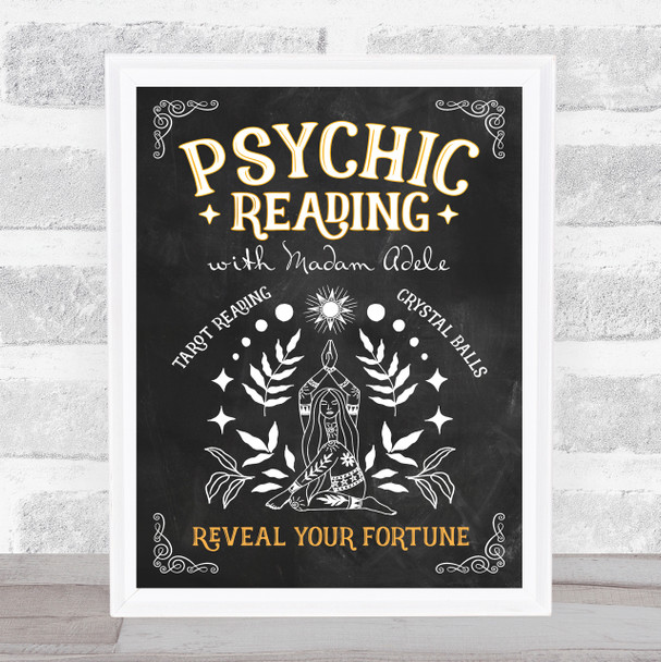 Psychic Tarot Crystal Reading Festival Chalk Personalized Event Party Sign