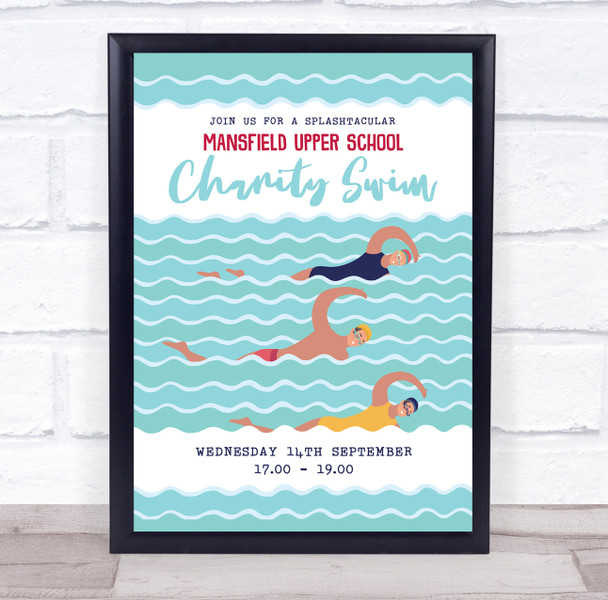 Splashtacular Charity Swim Event Personalized Event Party Decoration Sign