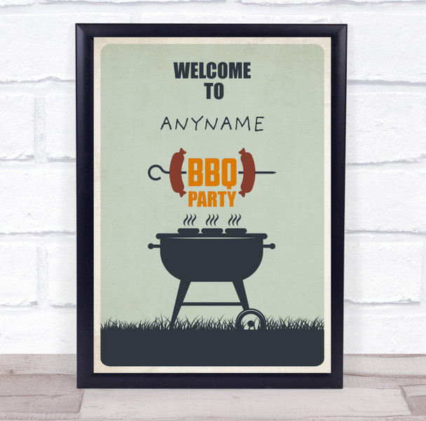 BBQ Green Grill Personalized Event Occasion Party Decoration Sign