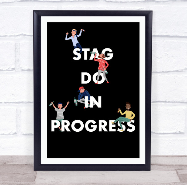 Cartoon Drunk People Stag Do In Progress Personalized Event Party Sign