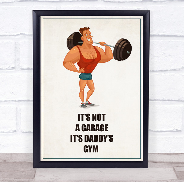 Strong Man Barbell Weight It's Daddy's Gym Room Personalized Wall Art Sign