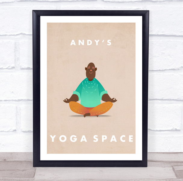 Male Pose Yoga Gym Space Room Personalized Wall Art Sign