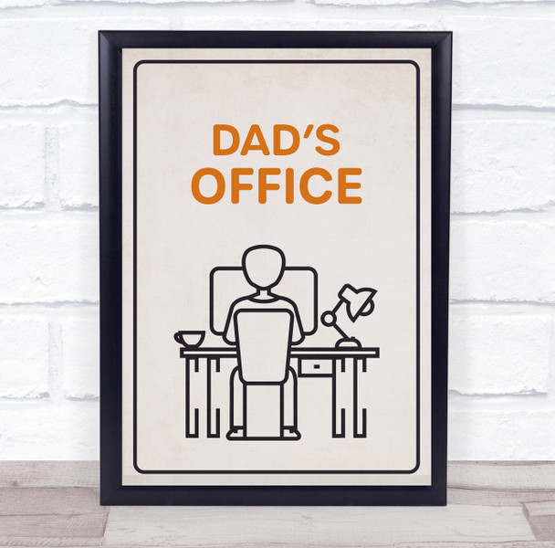 Minimal Man And Computer Dad's Office Room Personalized Wall Art Sign Minimal Man And Computer Dad's Office Room Personalized Wall Art Sign