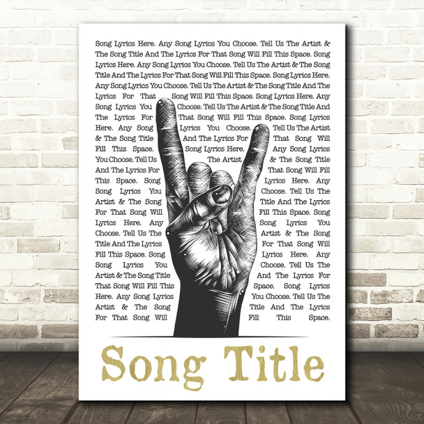 Sketch Rock Fist Any Song Lyric Personalized Music Wall Art Print