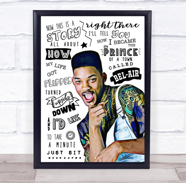 DJ Jazzy Jeff & The Fresh Prince Of Bel-Air Typography Retro Music Song Lyric Art Print