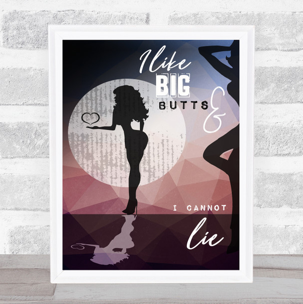 Sir Mix Alot Baby Got Back Silhouette Woman Geometric Music Song Lyric Wall Art Print