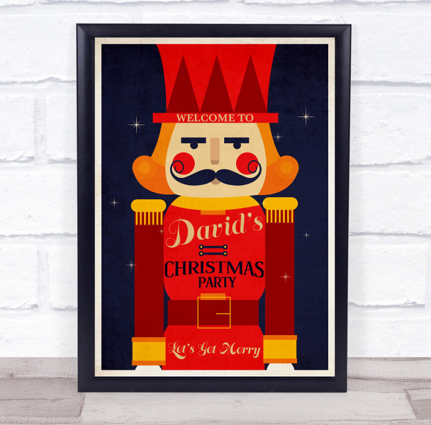 Personalized Nutcracker Christmas Party Event Sign Wall Art Print