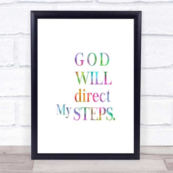 Direct My Steps Rainbow Quote Print Direct My Steps Rainbow Quote Print