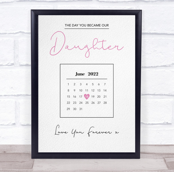 New Baby Birth Details Nursery Christening Calendar Date Girl Gift Print