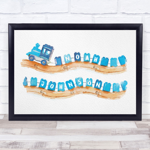 Toy Truck Blue Baby Boy Any Name Nursery Personalised Children's Wall Art Print