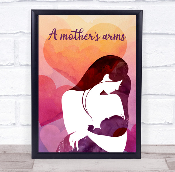 Light Pink A Mother's Arms Personalized Gift Art Print