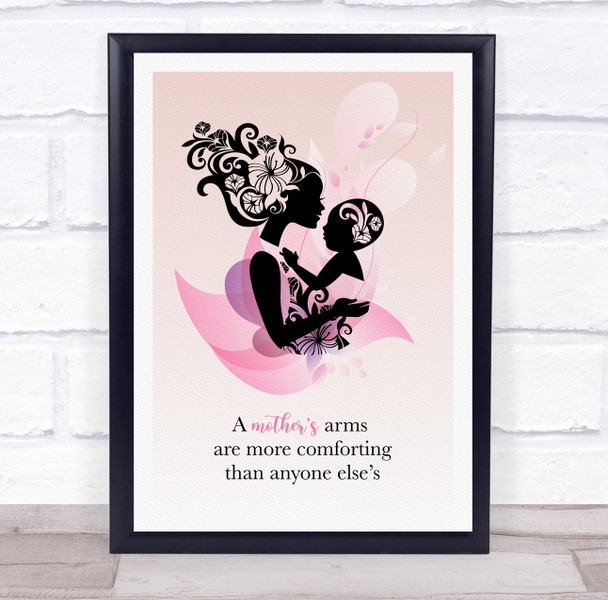 Silhouette Of Woman Holding Baby Personalized Gift Art Print