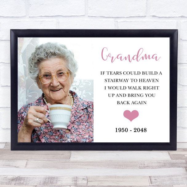 Grandma Memorial Poem & Photo Personalized Gift Art Print