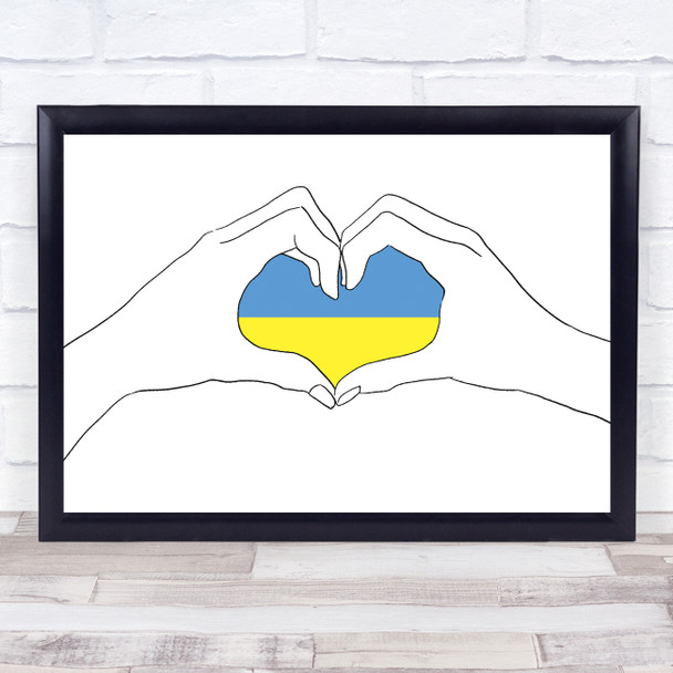 Ukraine Flag Hands Love Heart Support Ukraine Personalized Wall Art Gift Print