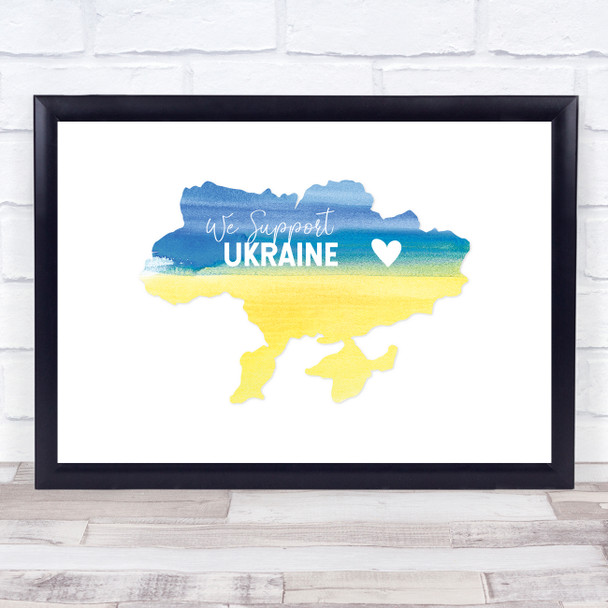 We Support Ukraine Country Flag Love Personalized Wall Art Gift Print