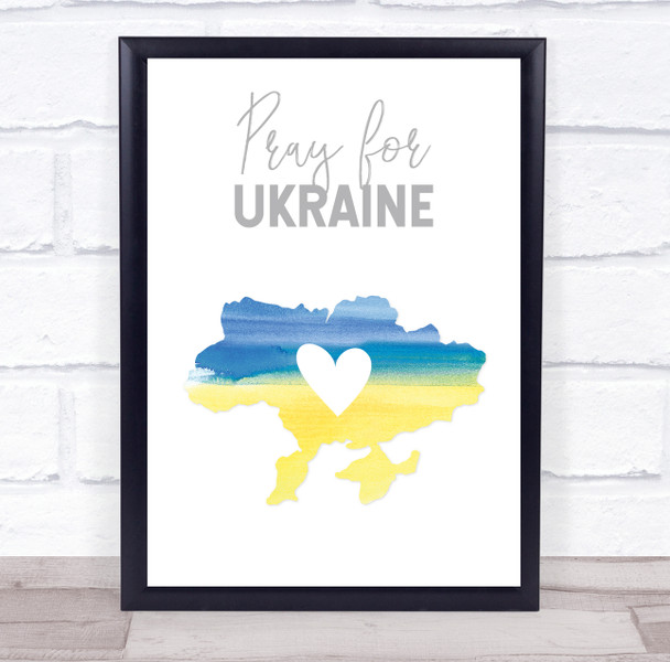 Pray For Ukraine Country Heart Flag Personalized Wall Art Gift Print