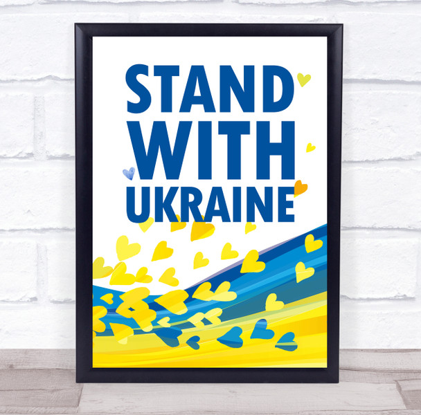 Stand With Ukraine Flag With Peace Butterflies Personalized Wall Art Gift Print