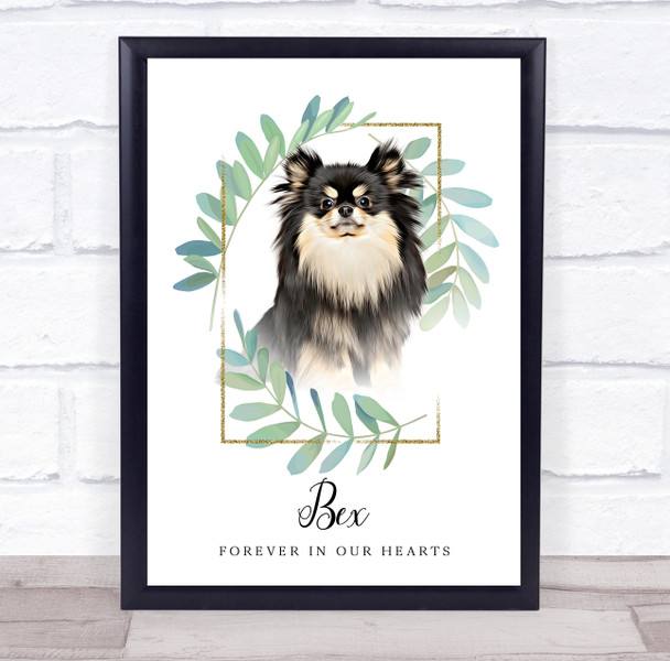 Pomeranian Dark Hair Memorial Forever In Our Hearts Personalized Gift Print