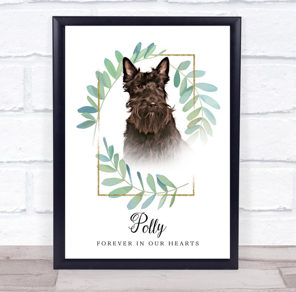 Scottish Terrier Pet Memorial Forever In Our Hearts Personalized Gift Print