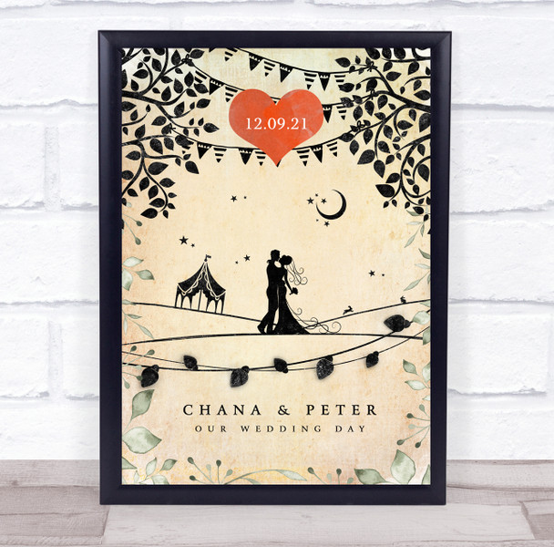 Wedding Celebration Special Date Vintage Foliage Personalized Gift Print