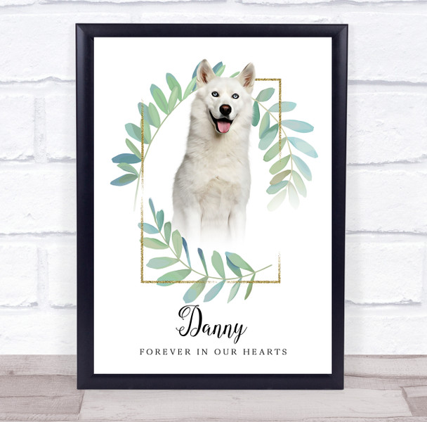 White Siberian Husky Memorial Forever In Our Hearts Personalized Gift Print