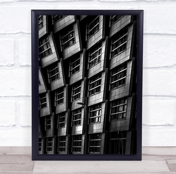 Architecture Building City Windows Almere Netherlands Facade Black & White Print