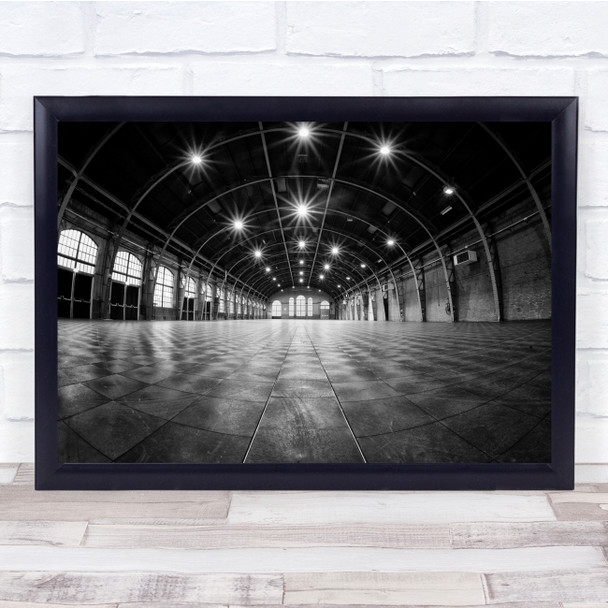 Hall Black & White Empty Big Floor Ceiling Storage Tilburg Vanishing Point Print
